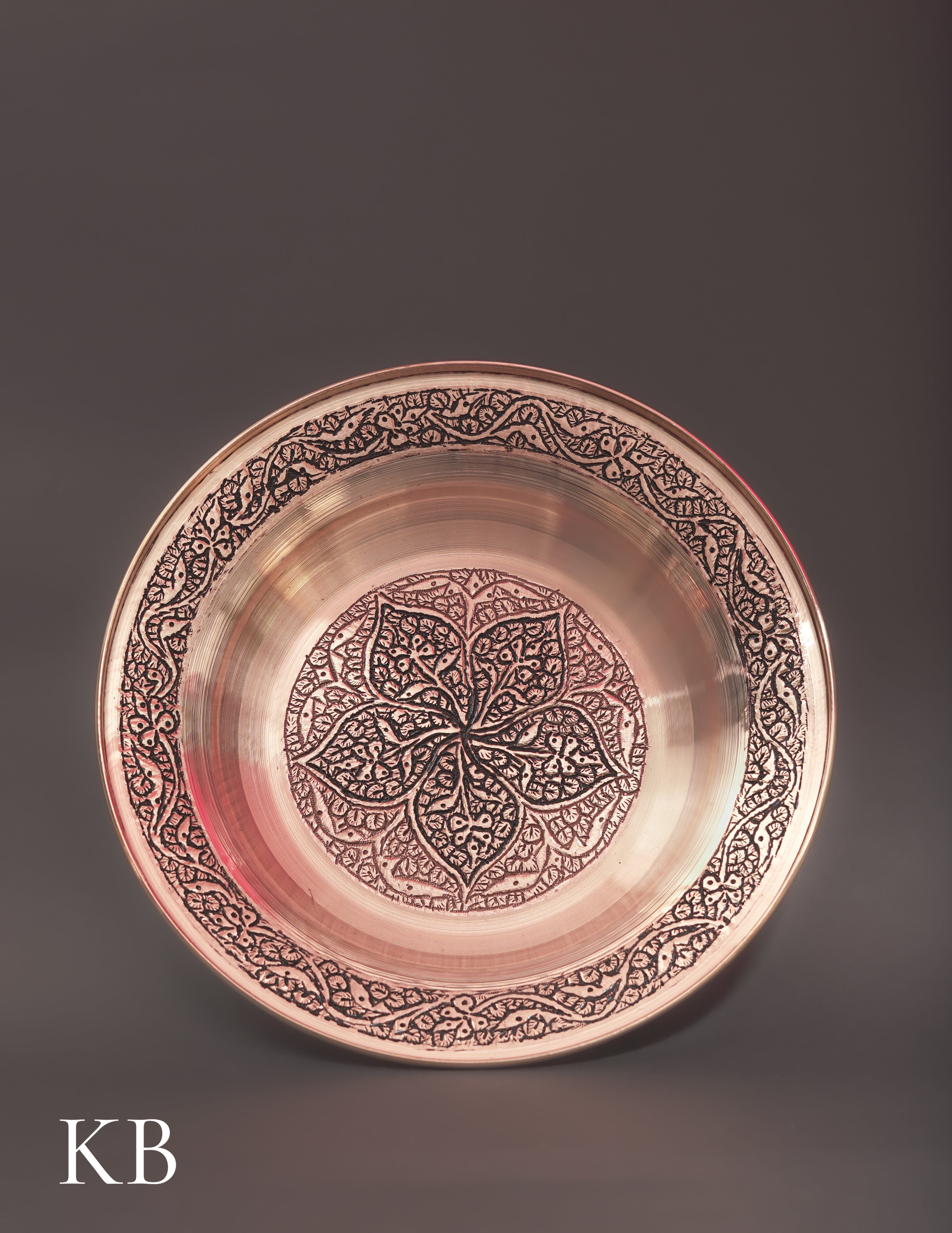 Kashmiri Copperware Plate – Artisan-Made | Handcrafted Heritage