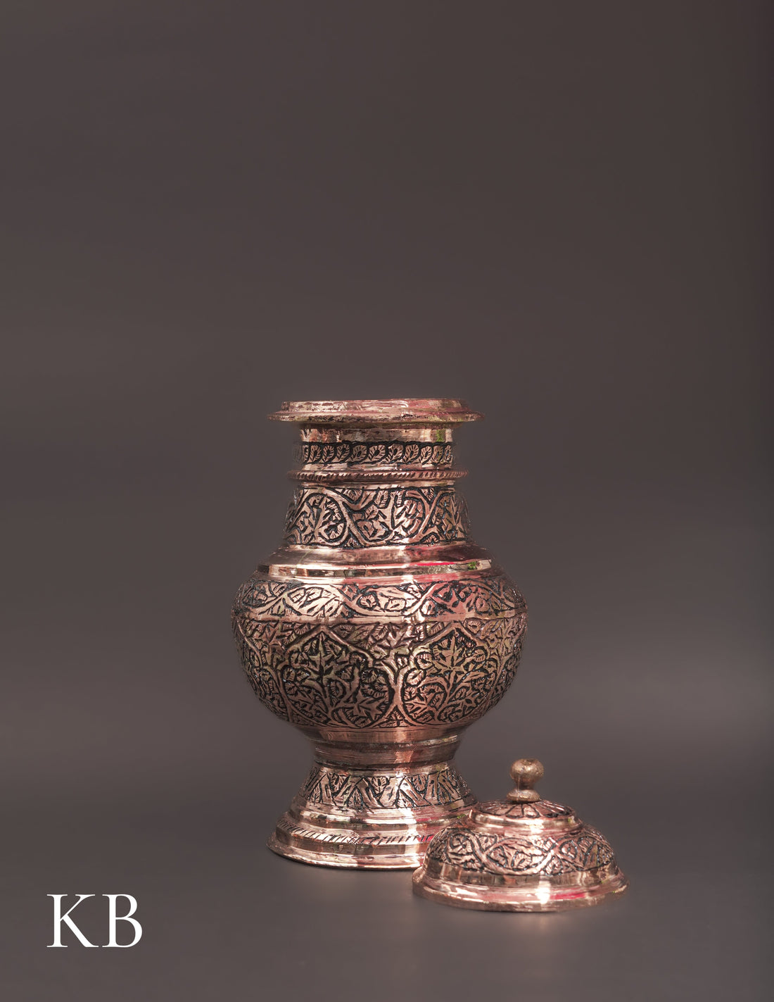 Kashmiri Copperware Oil Container with Spoon – Artisan-Made | Handcrafted Heritage