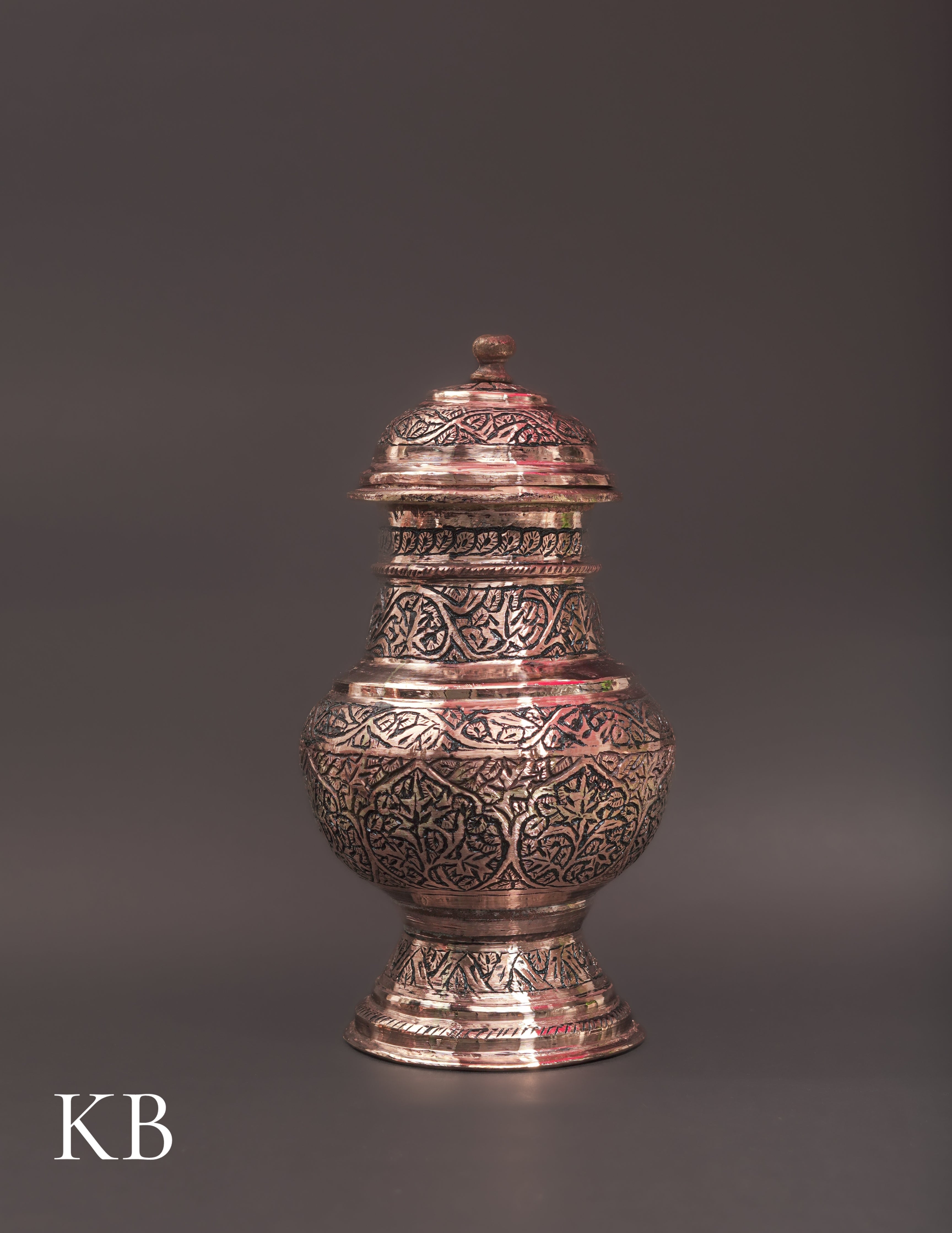 Kashmiri Copperware Oil Container with Spoon – Artisan-Made | Handcrafted Heritage