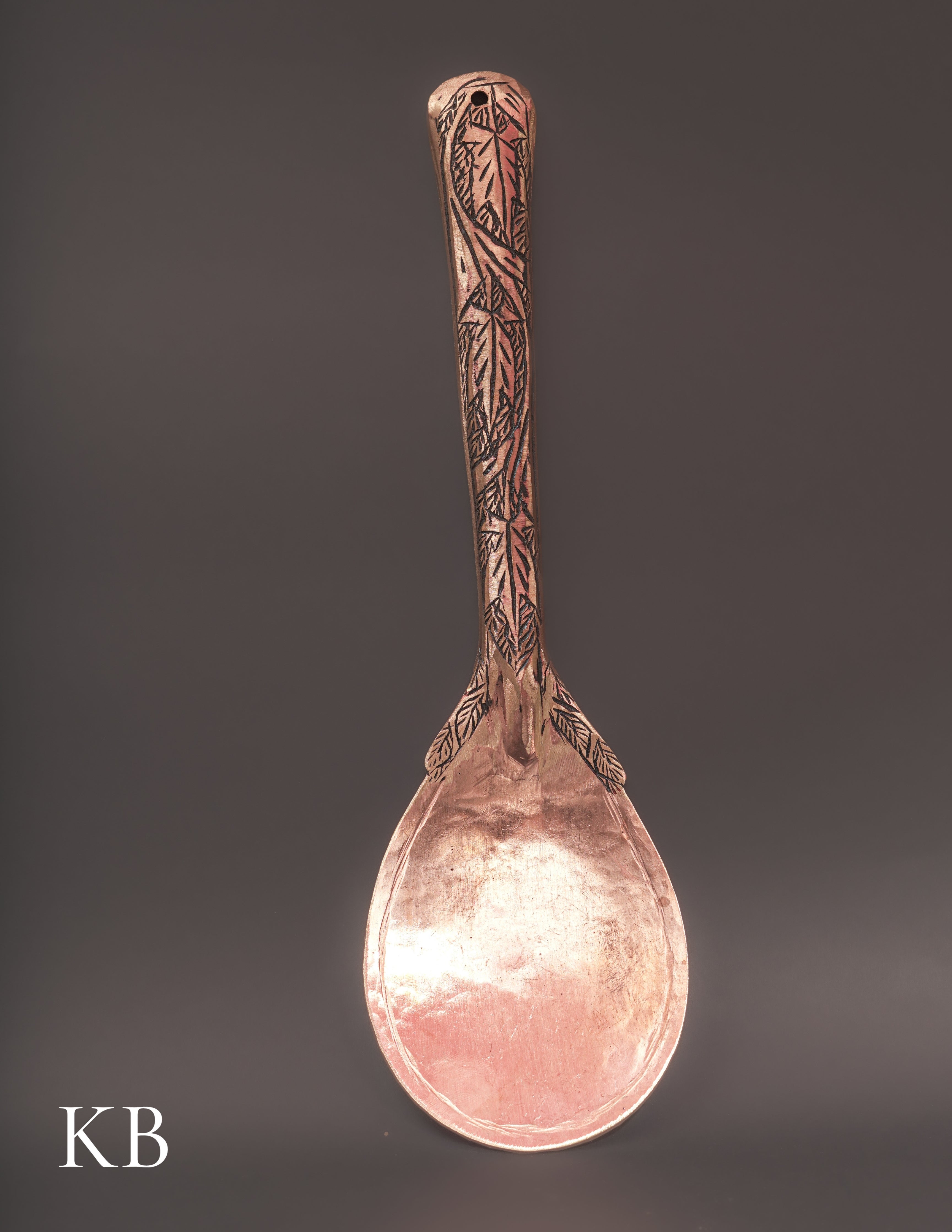 Kashmiri Copperware Rice Serving Spoon – Artisan-Made | Handcrafted Heritage