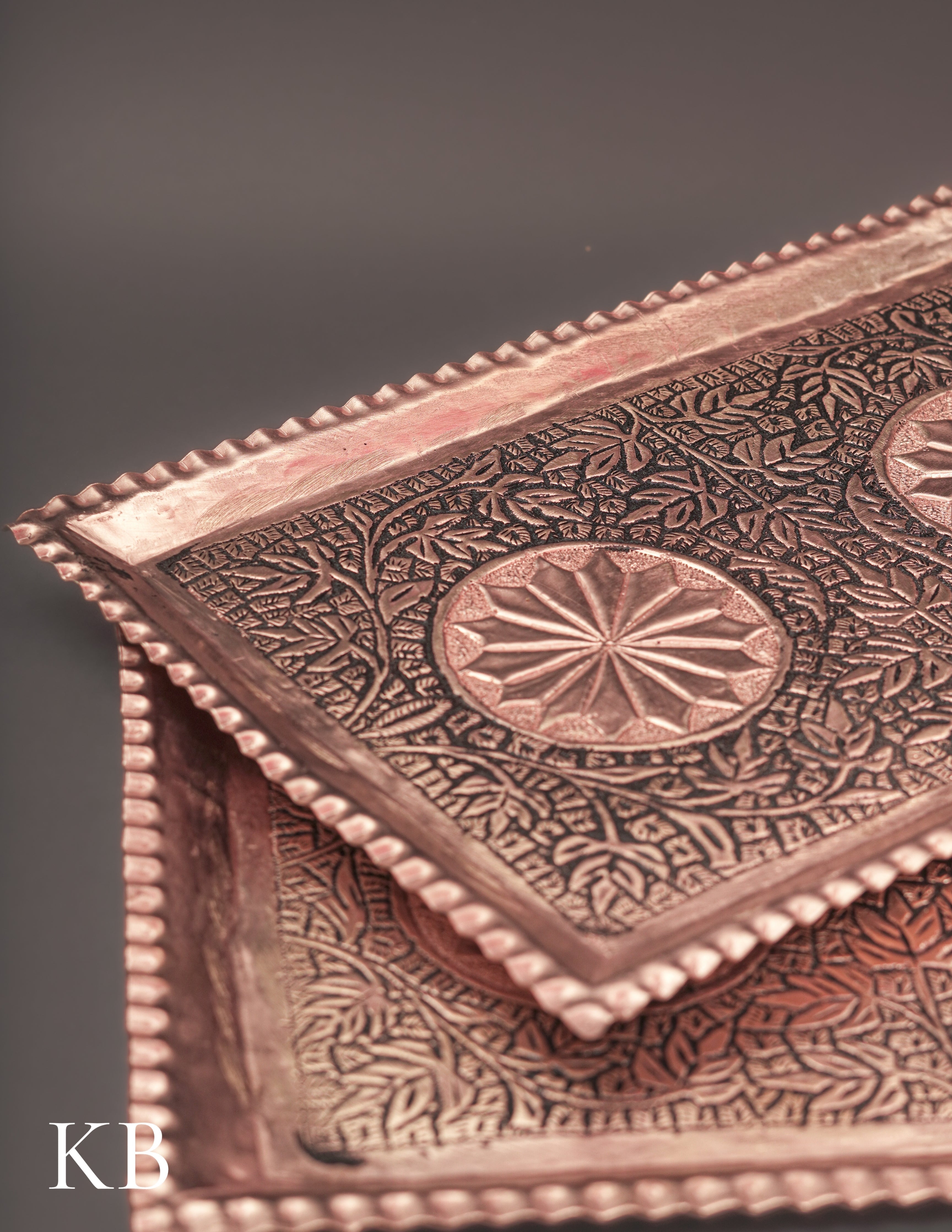 Kashmiri Copperware Serving Tray – Artisan-Made | Handcrafted Heritage
