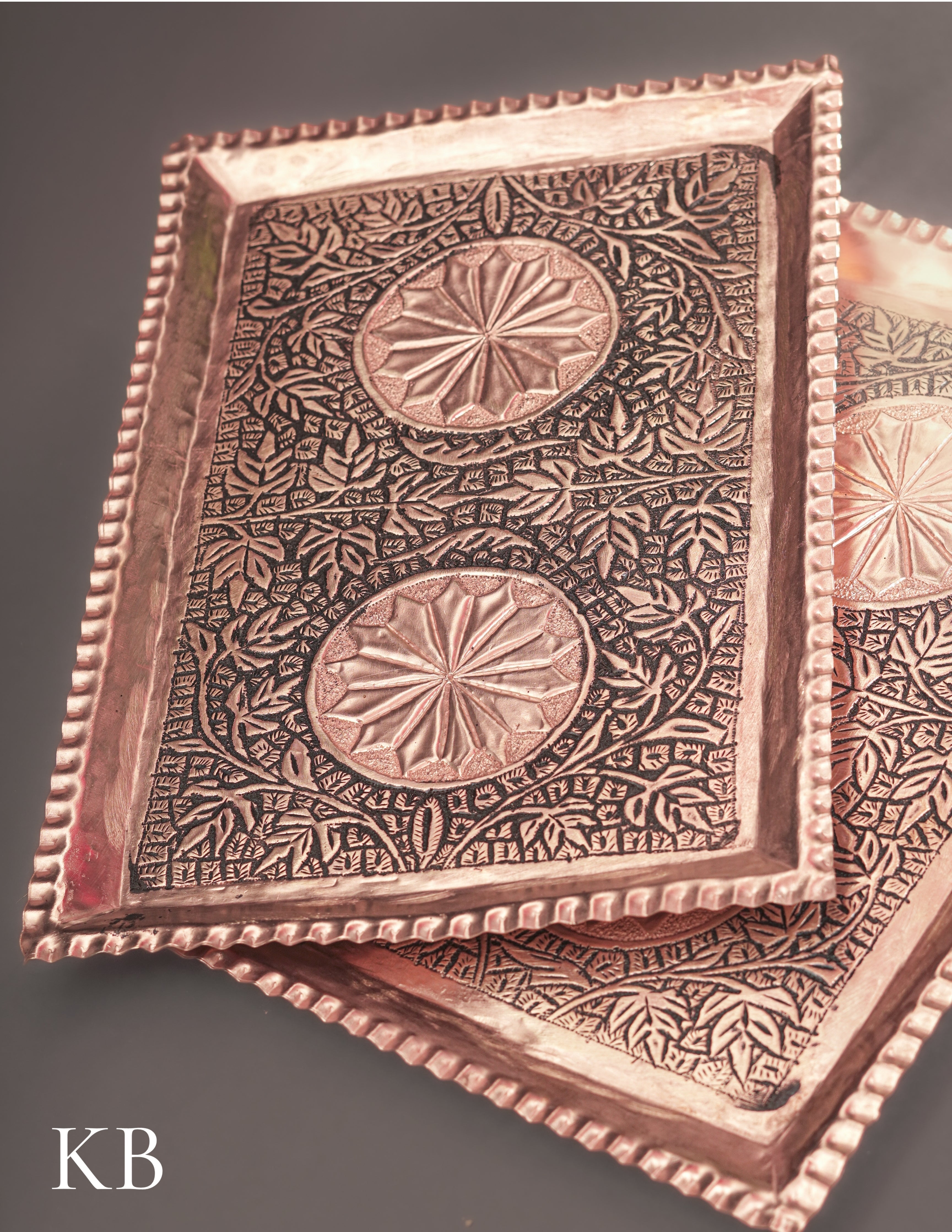 Kashmiri Copperware Serving Tray – Artisan-Made | Handcrafted Heritage