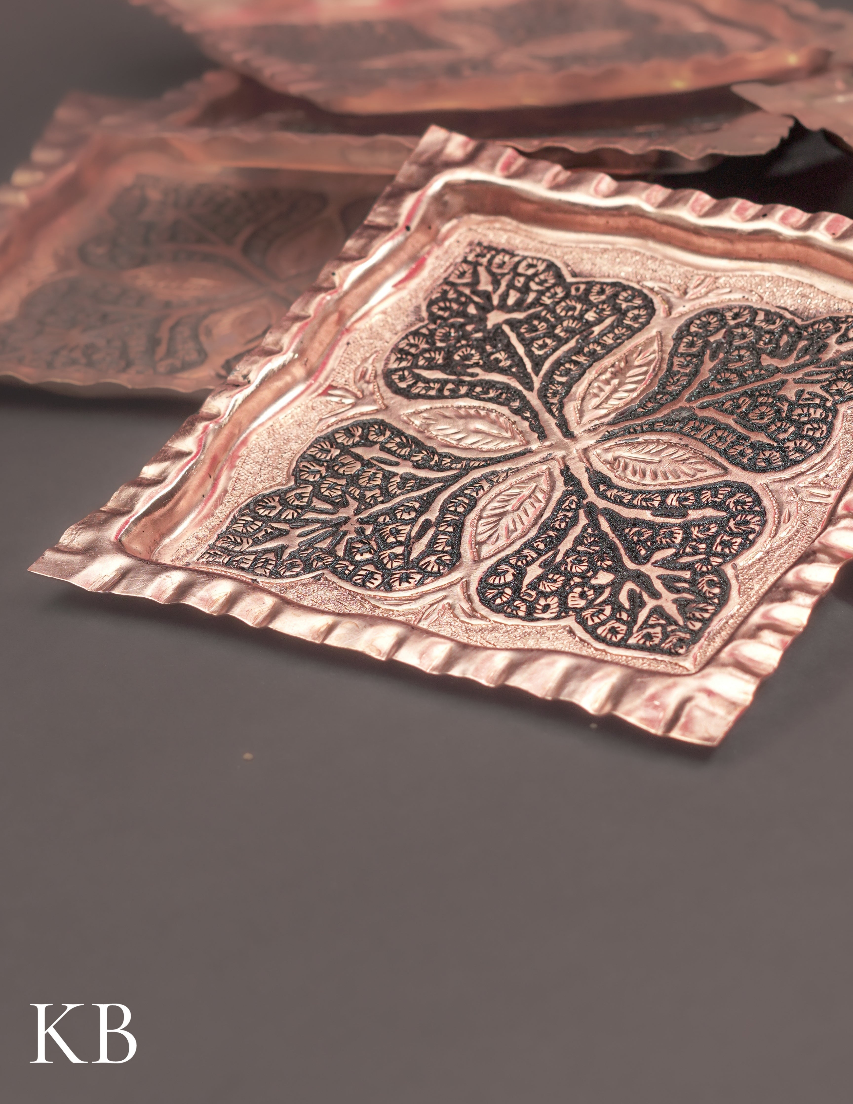 Kashmiri Copperware Quarter Plates – Artisan-Made | Handcrafted Heritage