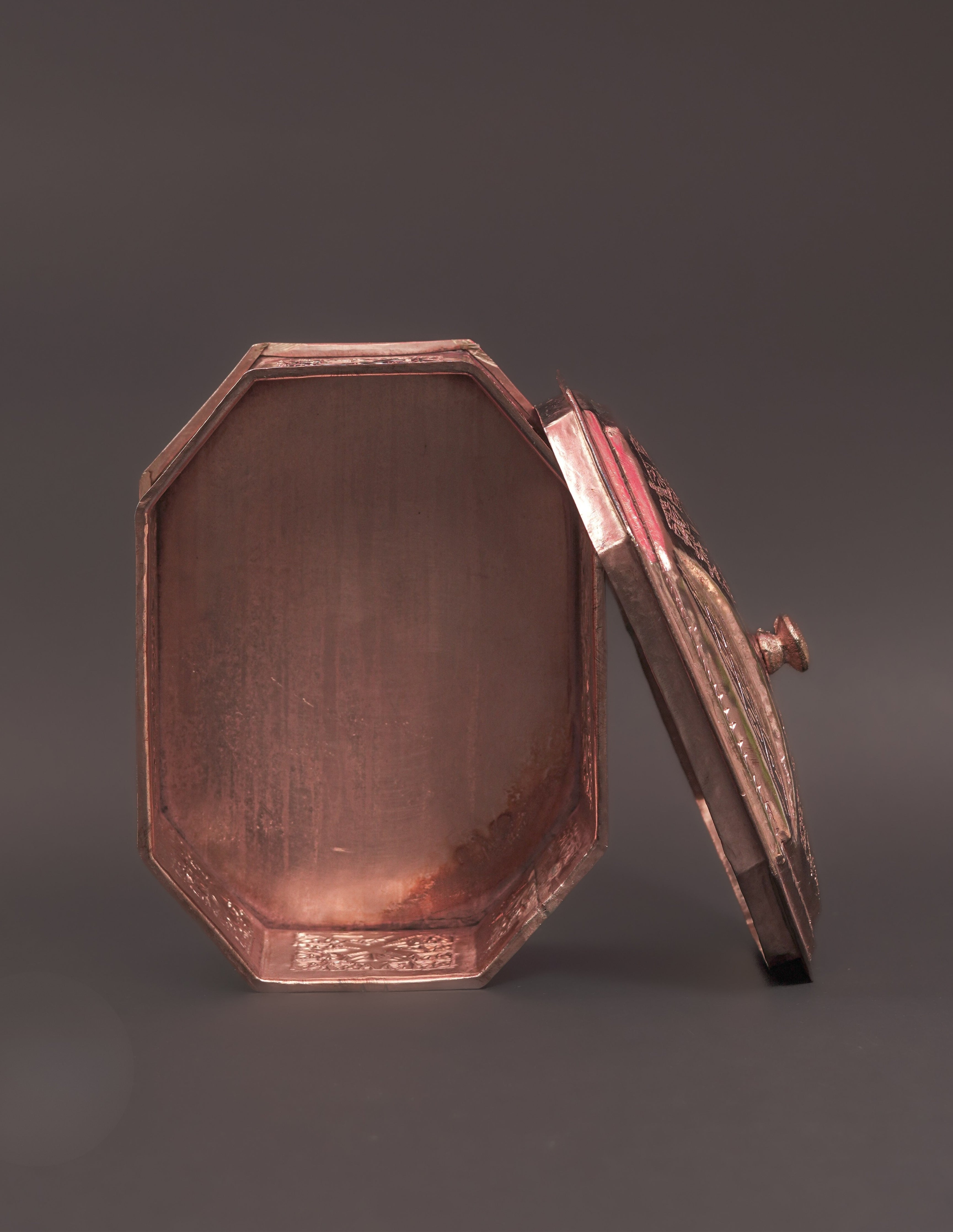 Kashmiri Copperware Butter Box with Lid – Handcrafted | Vintage Tabletop Accent