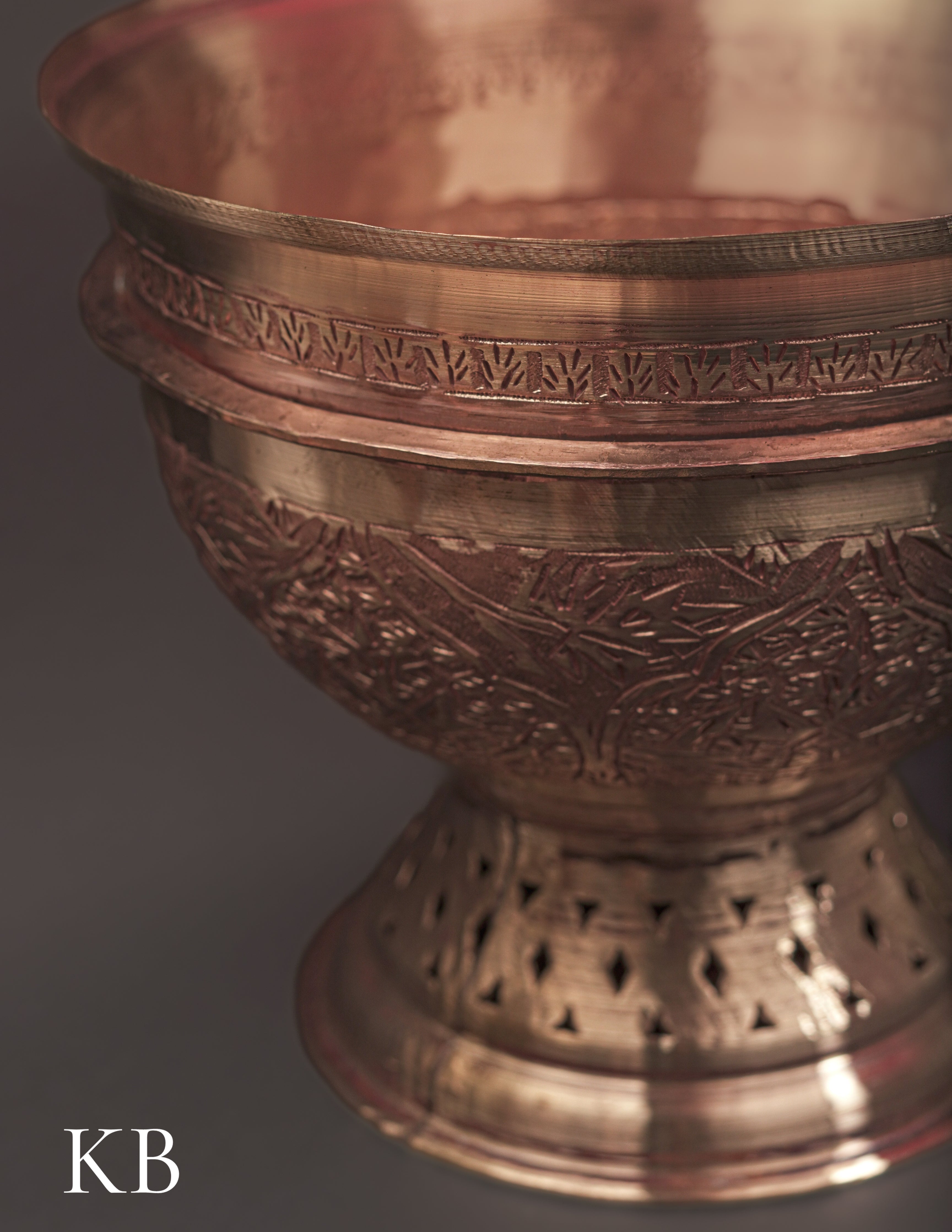 Kashmiri Copperware Kenz/Bowl | Artisan-Made | Handcrafted Heritage