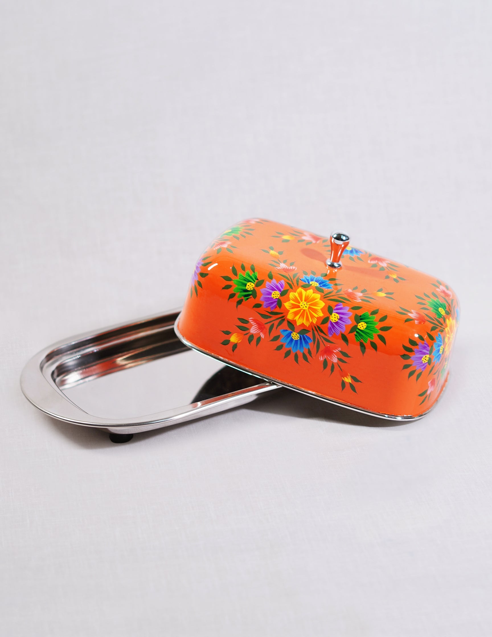 Papier-Mâché Butter Box — Hand-Painted Design | 13 cm (L) × 21.5 cm (B) × 10 cm (H)