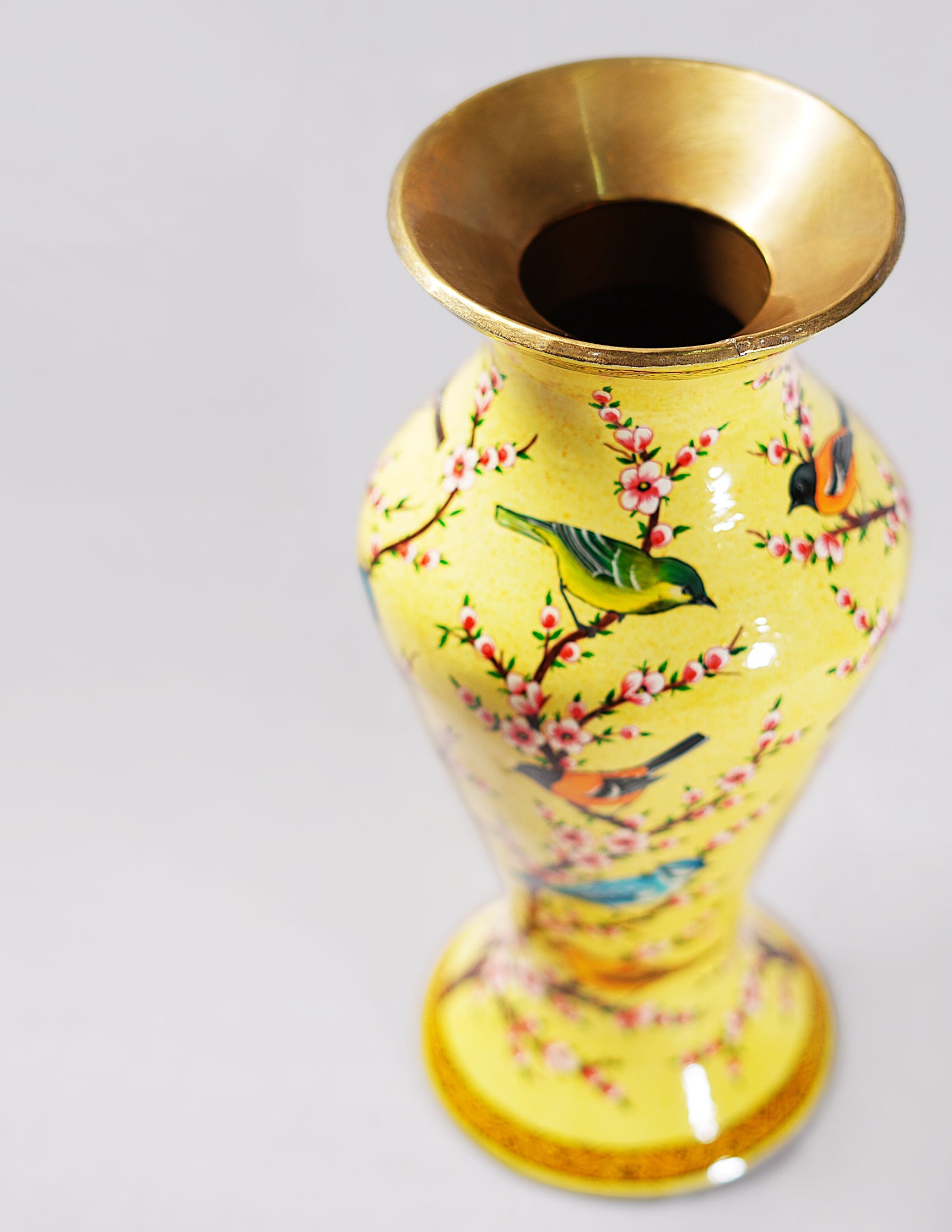 Papier-Mâché Flower Vase — Hand-Painted Design | Ø 11.5 cm × 29 cm (H)