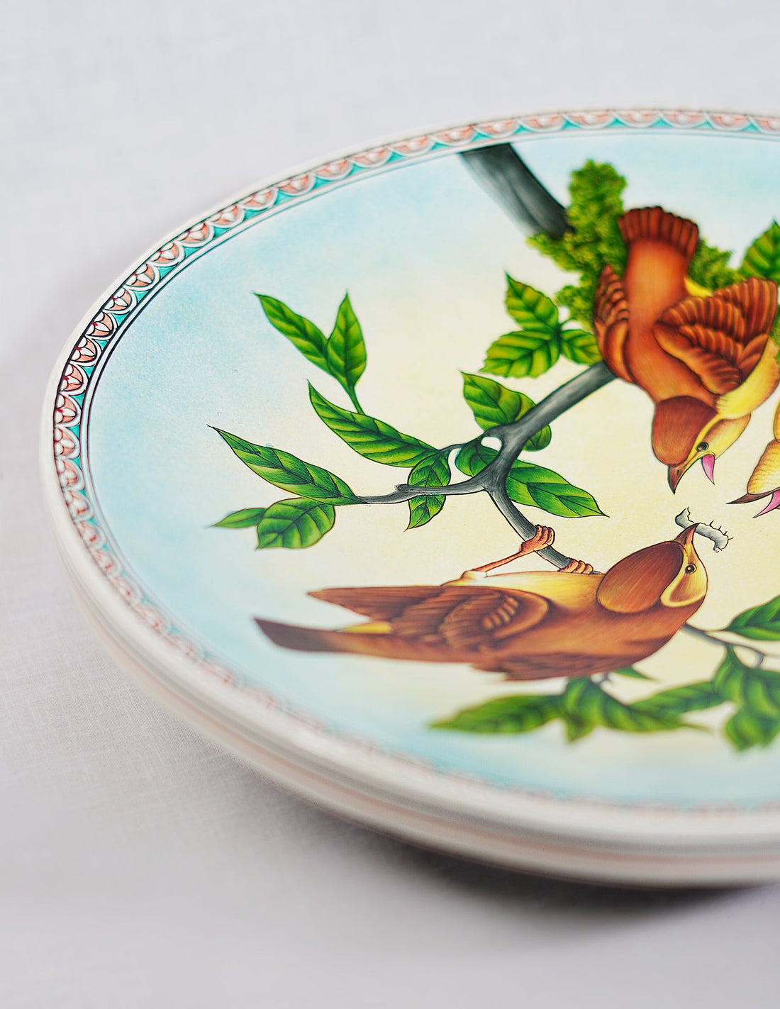 Papier-Mâché Wall Plate — Hand-Painted Design | Ø 25.5 cm