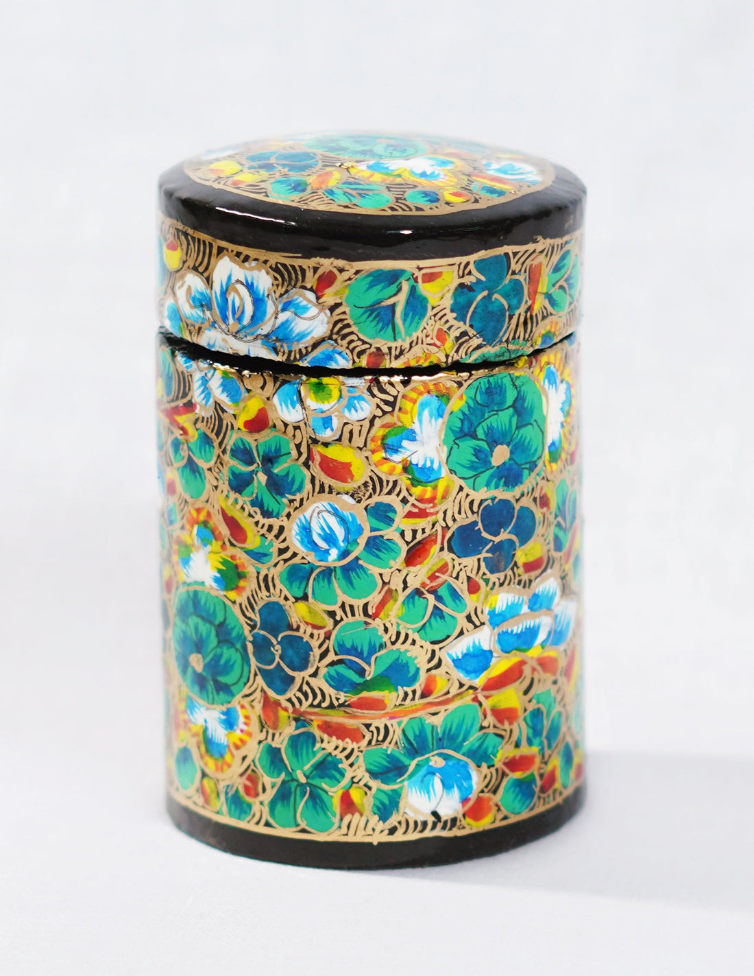 Papier-Mâché Toothpick Holder — Hand-Painted Design | Ø 4 cm × 7 cm (H)
