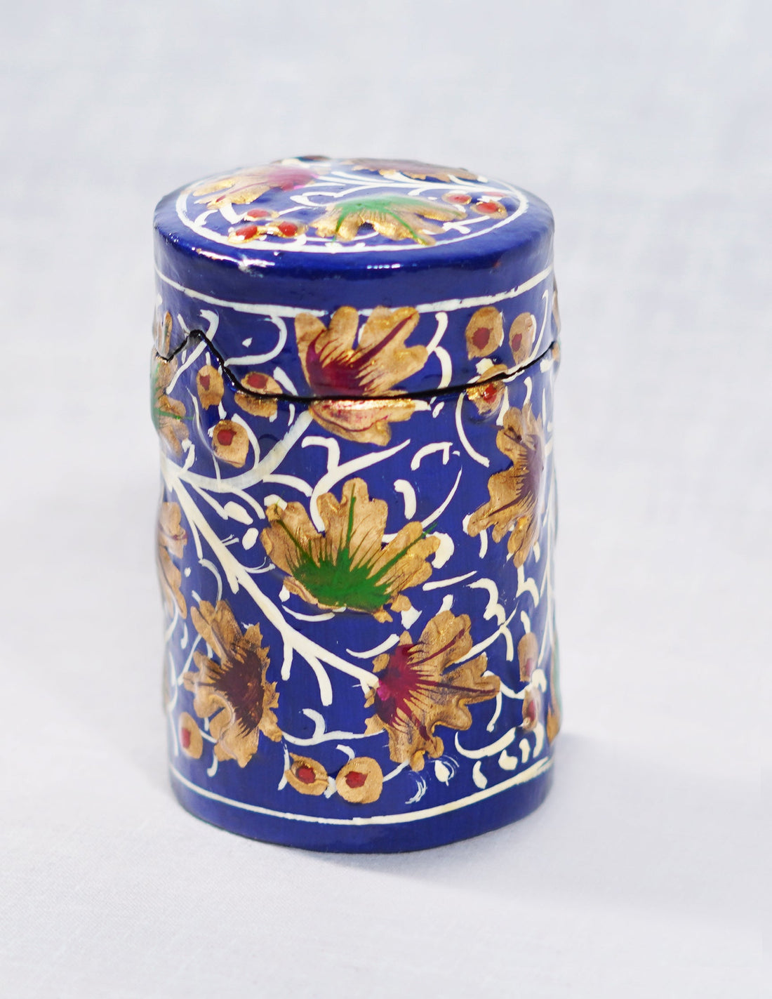 Papier-Mâché Toothpick Holder — Hand-Painted Design | Ø 4 cm × 7 cm (H)