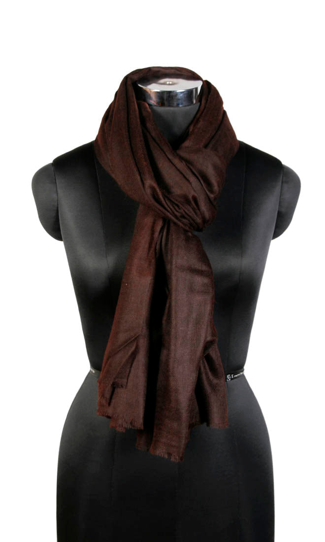 Brown Woolen Shawl - KashmirBox.com