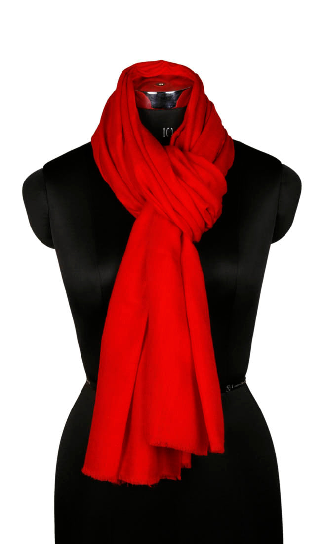 Red Woolen Shawl - KashmirBox.com