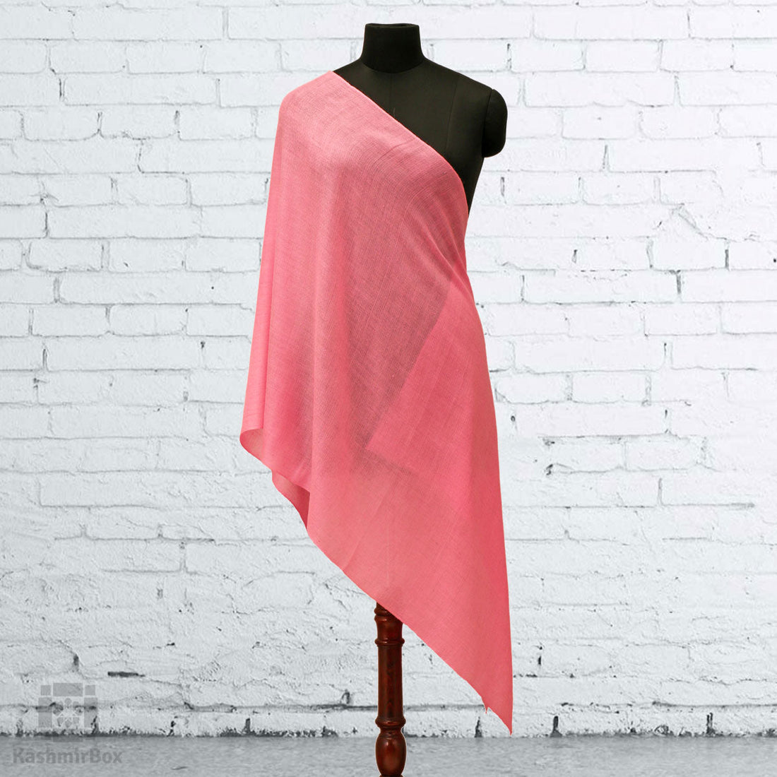 Flamingo Pink Plain Pashmina Stole - KashmirBox.com