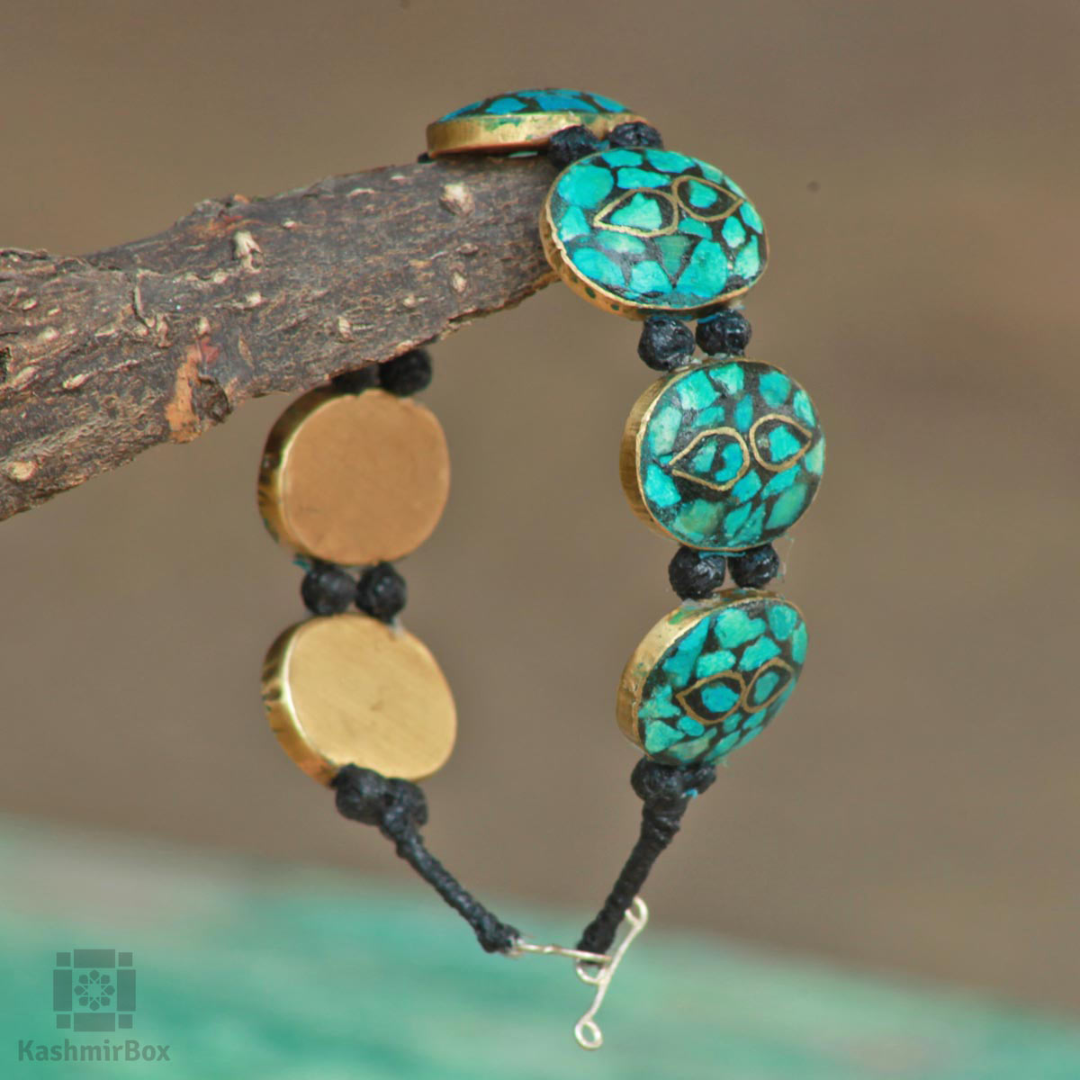 Ferozi Blue Handmade Kashmiri Bracelet - KashmirBox.com