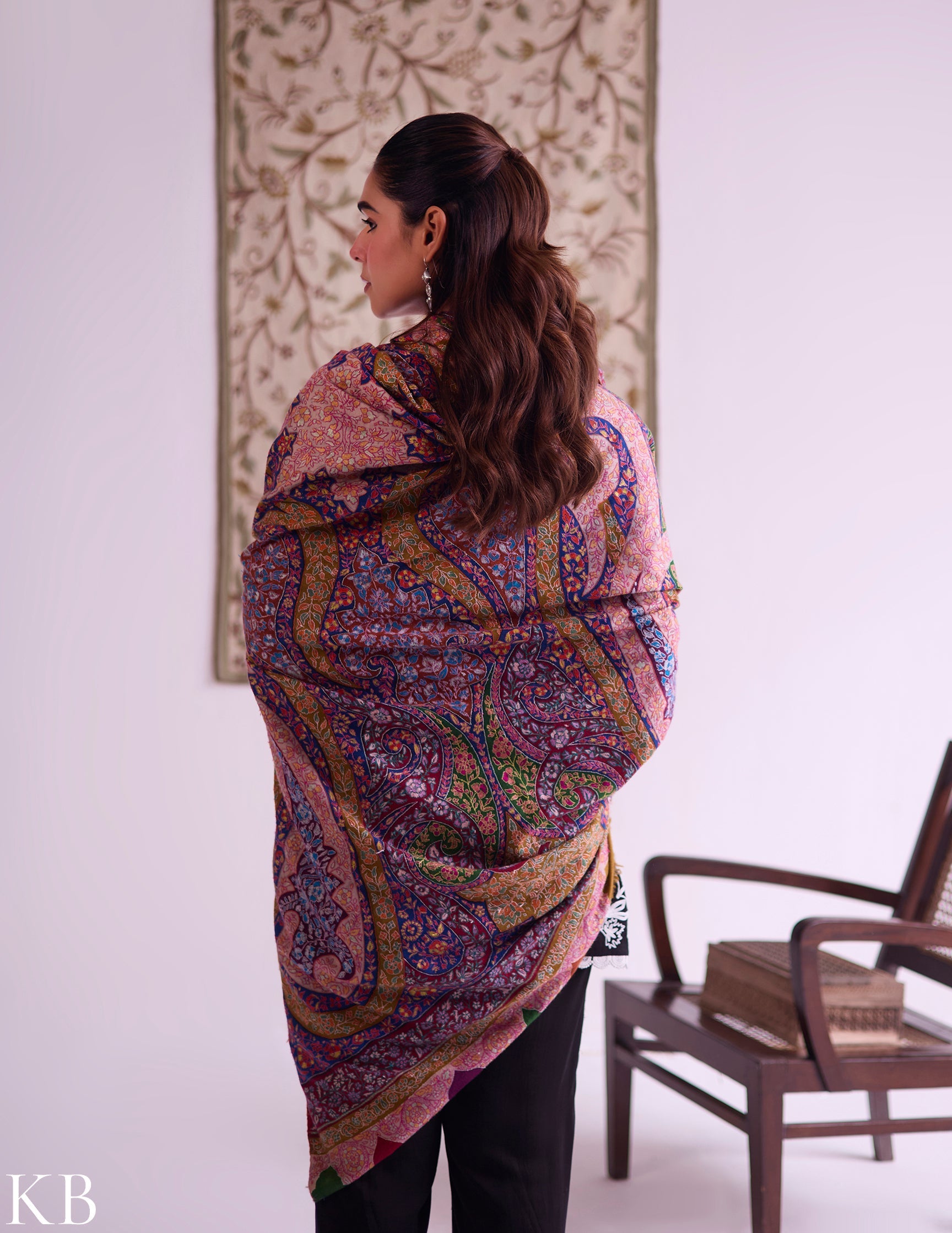 Kashmiri Handwoven Pashmina Jamawar Sozni Shawl – Multicoloured Paisley | Handwoven Heritage