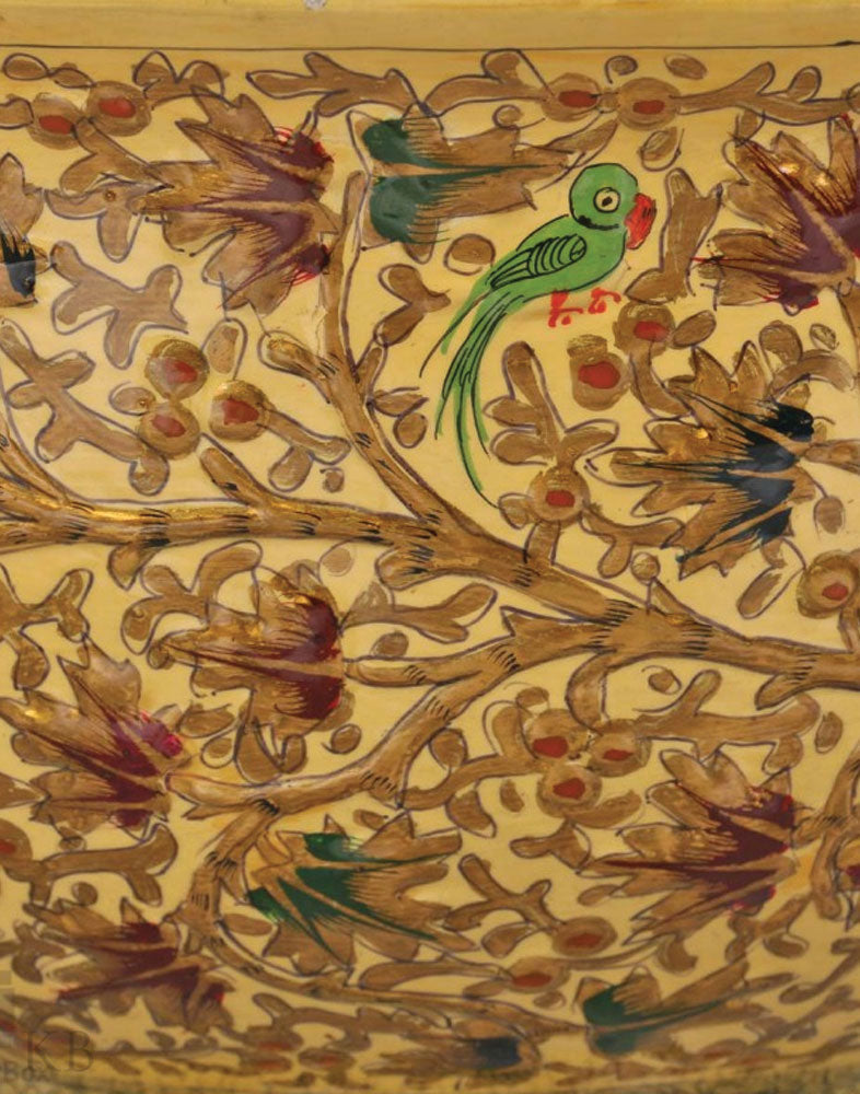 Golden Handcrafted Paper Mache Bowl - Kashmir Box