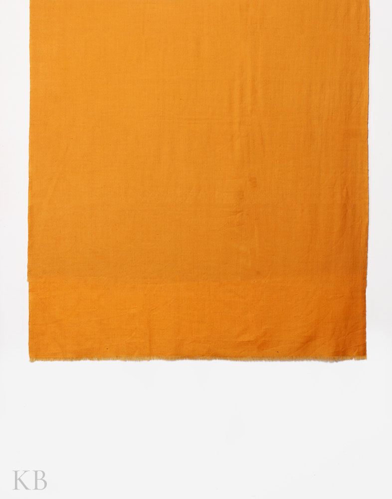 Apricot Yellow Solid Cashmere Pashmina Shawl - Kashmir Box