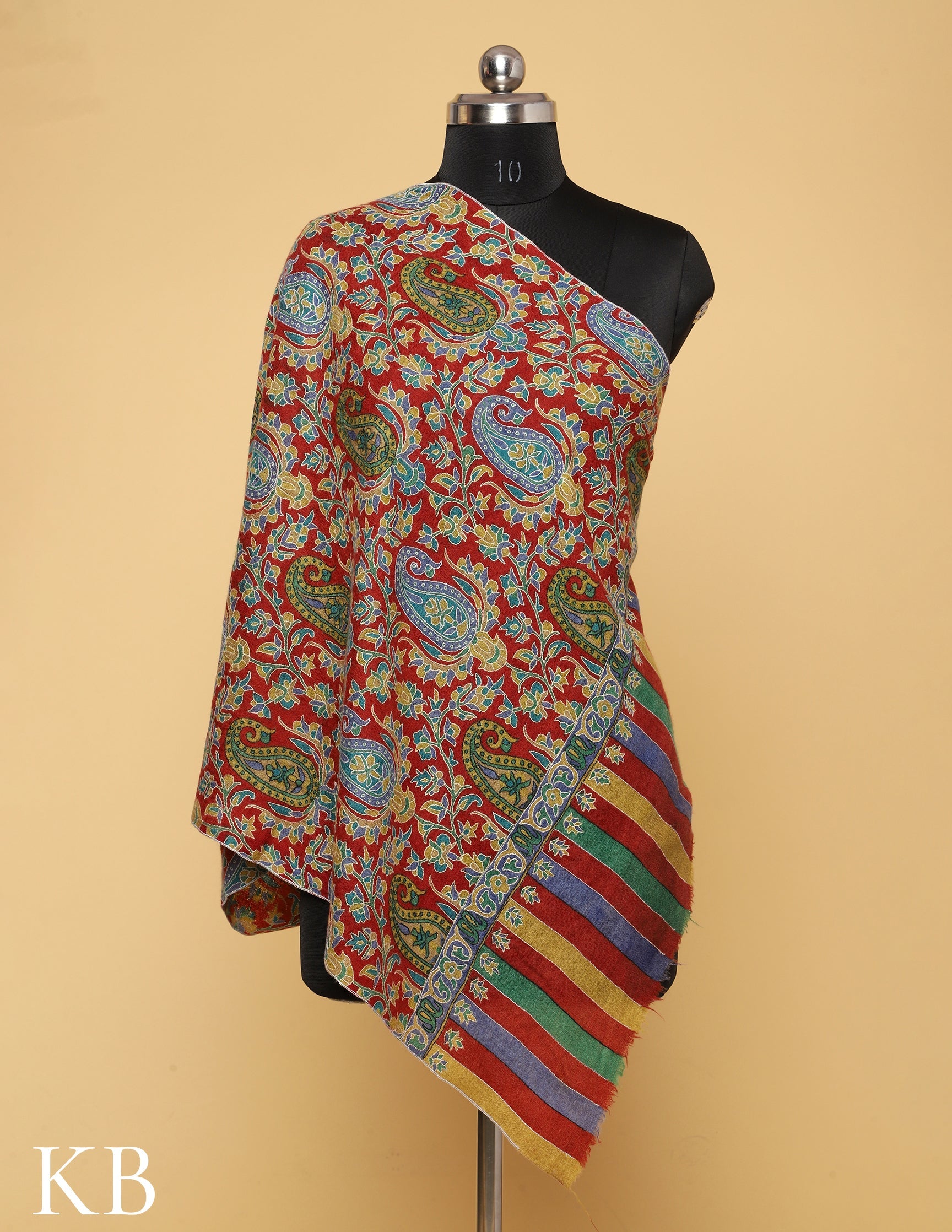 Multicolor Kalamkari Pashmina Stole - Kashmir Box