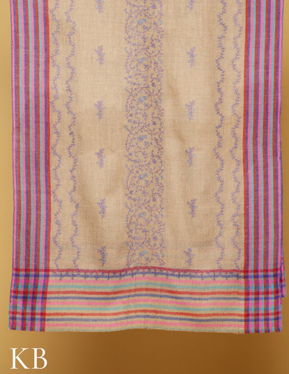 Multicolor Sozni Embroidered Pure Pashmina Stole - Kashmir Box