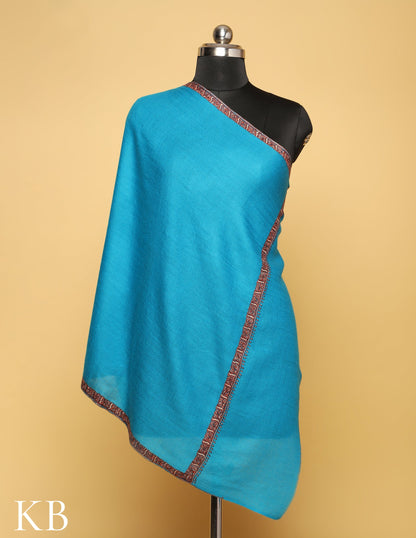 Blue Atoll Sozni Embroidered Pure Pashmina Stole - Kashmir Box