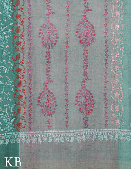 Multicolor Pure Pashmina Shawl Sozni Embroidered - Kashmir Box