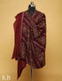 Barn Red Jaldaar checked Sozni Embroidered Pure Pashmina Shawl - Kashmir Box