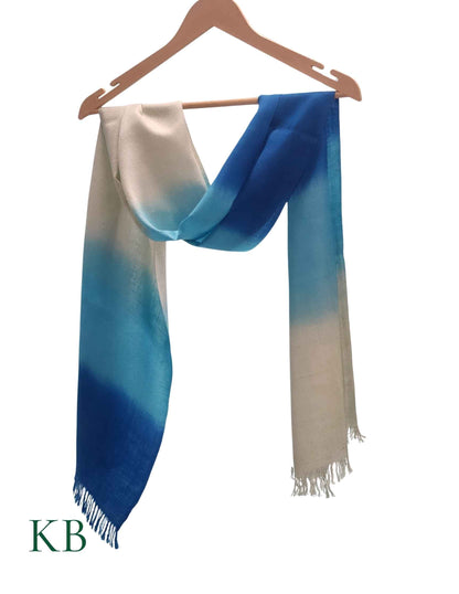 Turquoise Dip Dye Cashmere Pashmina Scarf