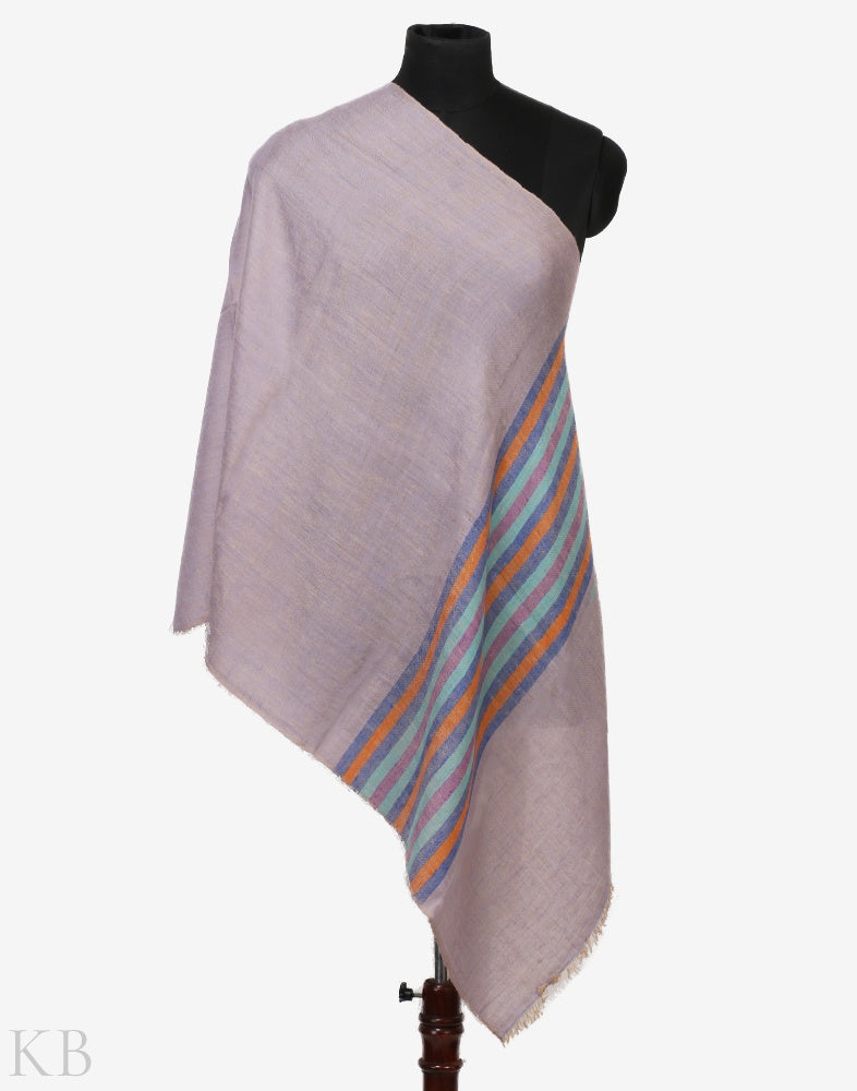 Lilac Stripped Pashmina Stole - KashmirBox.com