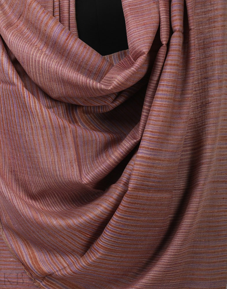 Pastel Purple Stripped Pashmina Shawl - Kashmir Box