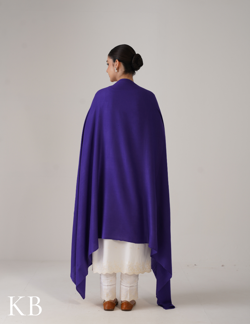 Royal Blue Solid Woollen Shawl | Everyday Warmth from Kashmir - Kashmir Box