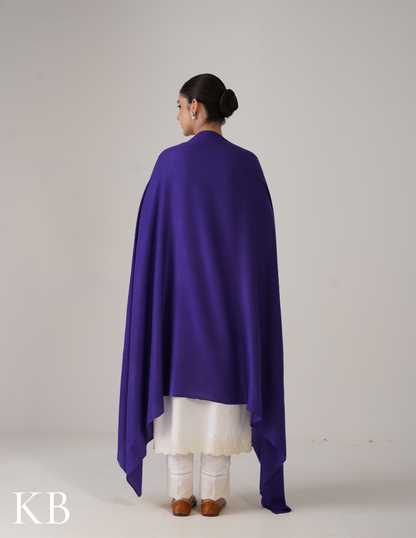 Royal Blue Solid Woollen Shawl | Everyday Warmth from Kashmir - Kashmir Box