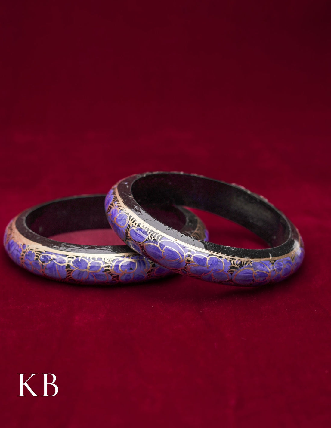 Kashmiri Papier Mâché Bangles (Set of 2, Blue) | Artisan-Made | Handcrafted Heritage