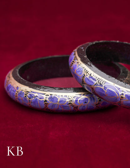 Kashmiri Papier Mâché Bangles (Set of 2, Blue) | Artisan-Made | Handcrafted Heritage