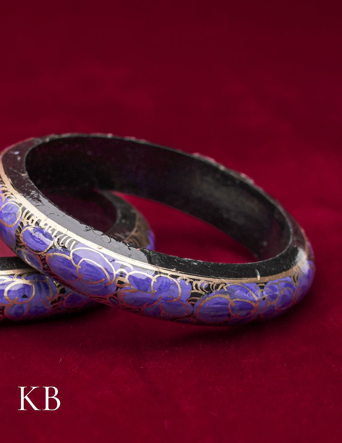 Kashmiri Papier Mâché Bangles (Set of 2, Blue) | Artisan-Made | Handcrafted Heritage