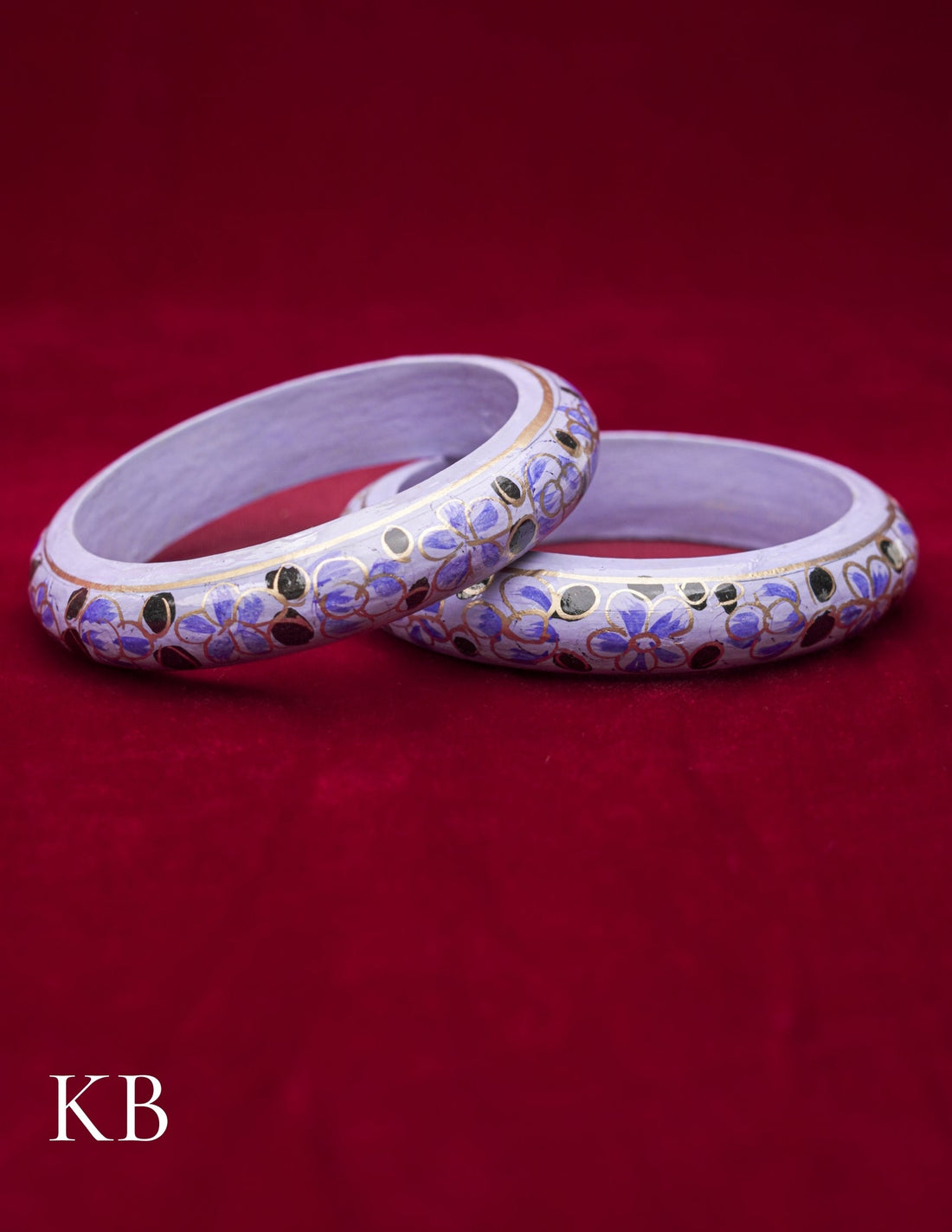 Kashmiri Papier Mâché Bangles (Set of 2, Sky Blue) | Artisan-Made | Handcrafted Heritage