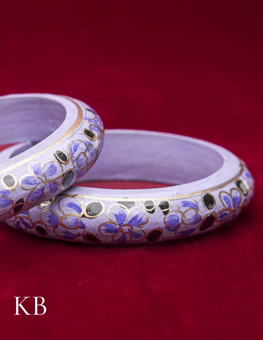 Kashmiri Papier Mâché Bangles (Set of 2, Sky Blue) | Artisan-Made | Handcrafted Heritage