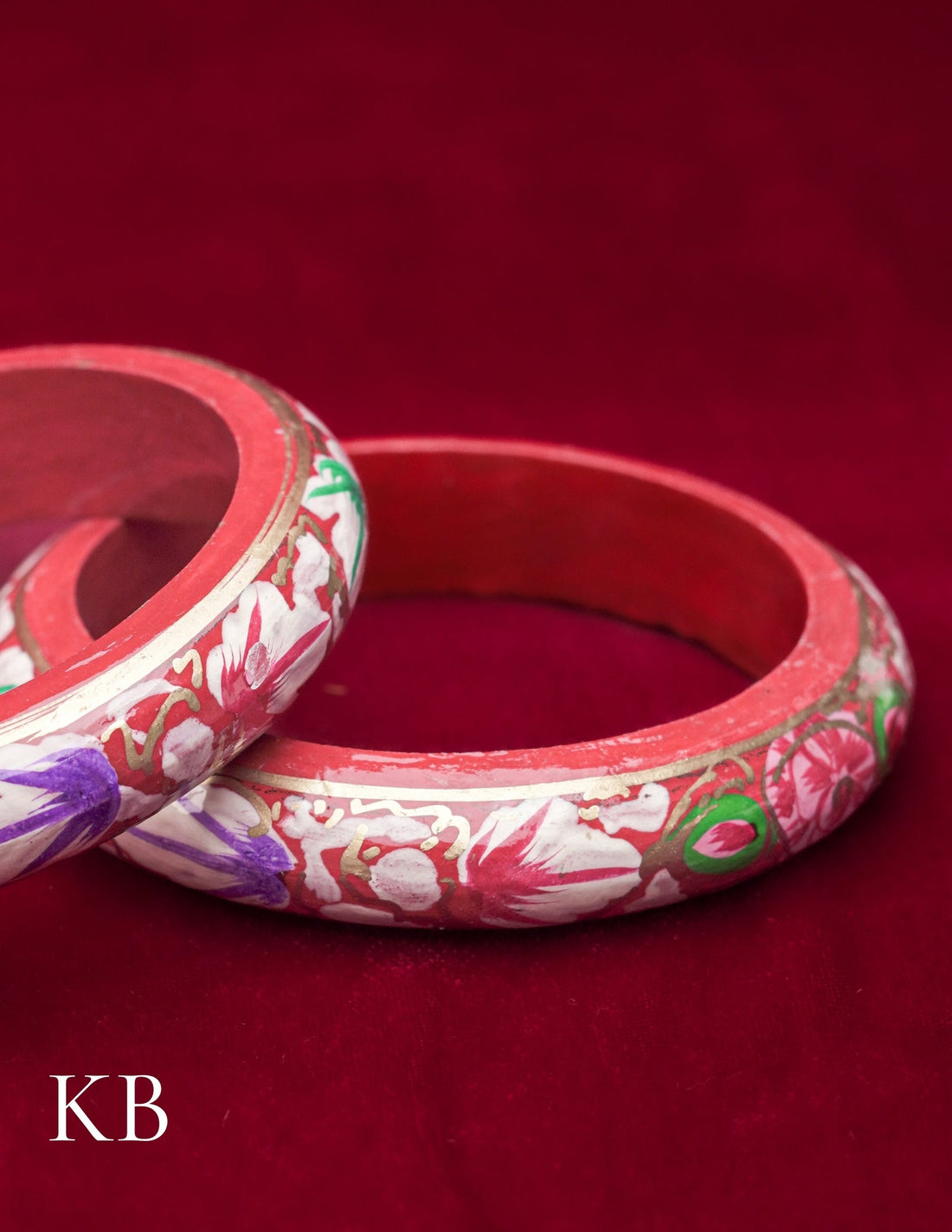 Kashmiri Papier Mâché Bangles (Set of 2, Red) | Artisan-Made | Handcrafted Heritage