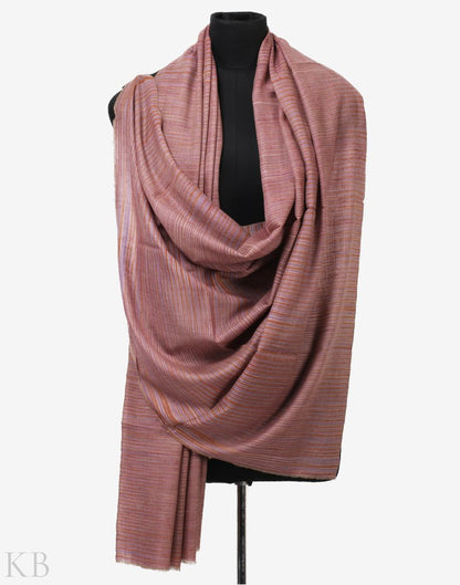 Pastel Purple Stripped Pashmina Shawl - Kashmir Box