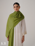 Olive Pastel Green Solid Woollen Shawl | Calm Winter Companion - Kashmir Box