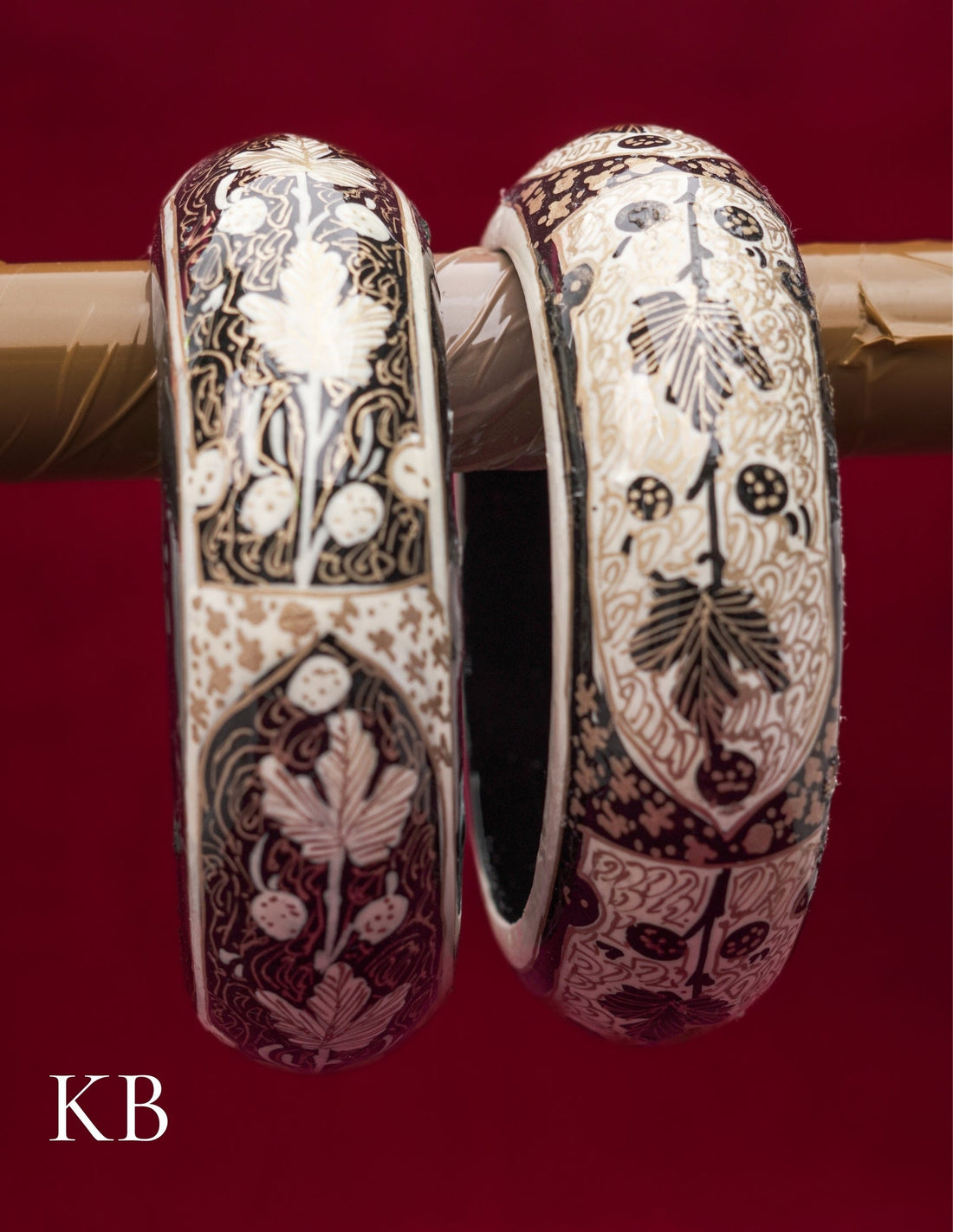 Kashmiri Papier Mâché Bangles (Set of 2, White) | Artisan-Made | Handcrafted Heritage