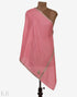 Rose Pink Embroidered Hashidaar Cashmere Stole - Kashmir Box