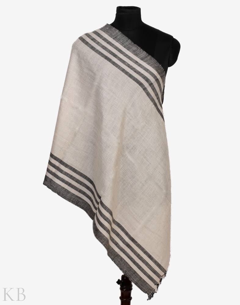 Side Stripped Cashmere Stole - Kashmir Box