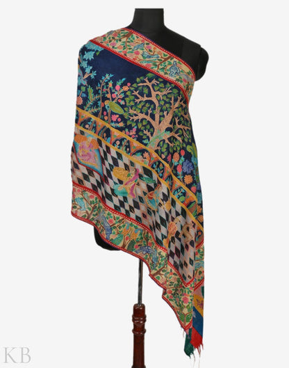 Darbar E Kalamkaari Pashmina Stole - Kashmir Box