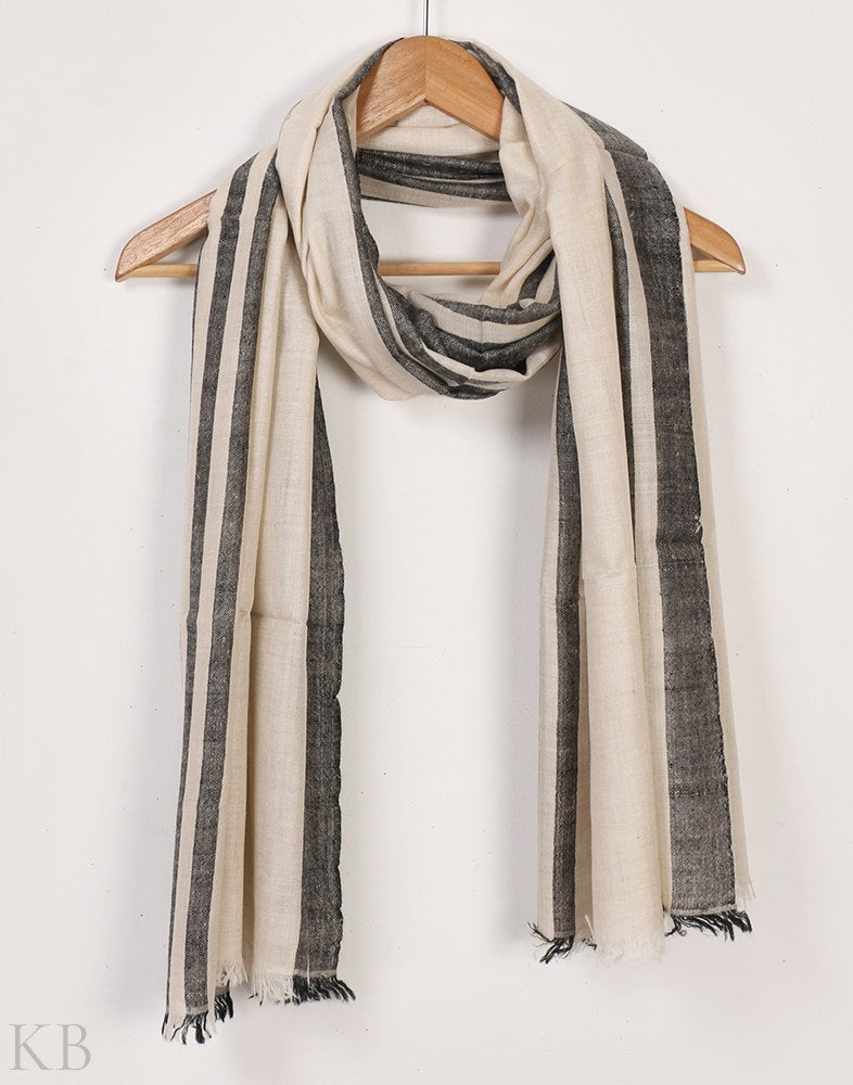 Side Stripped Cashmere Stole - Kashmir Box