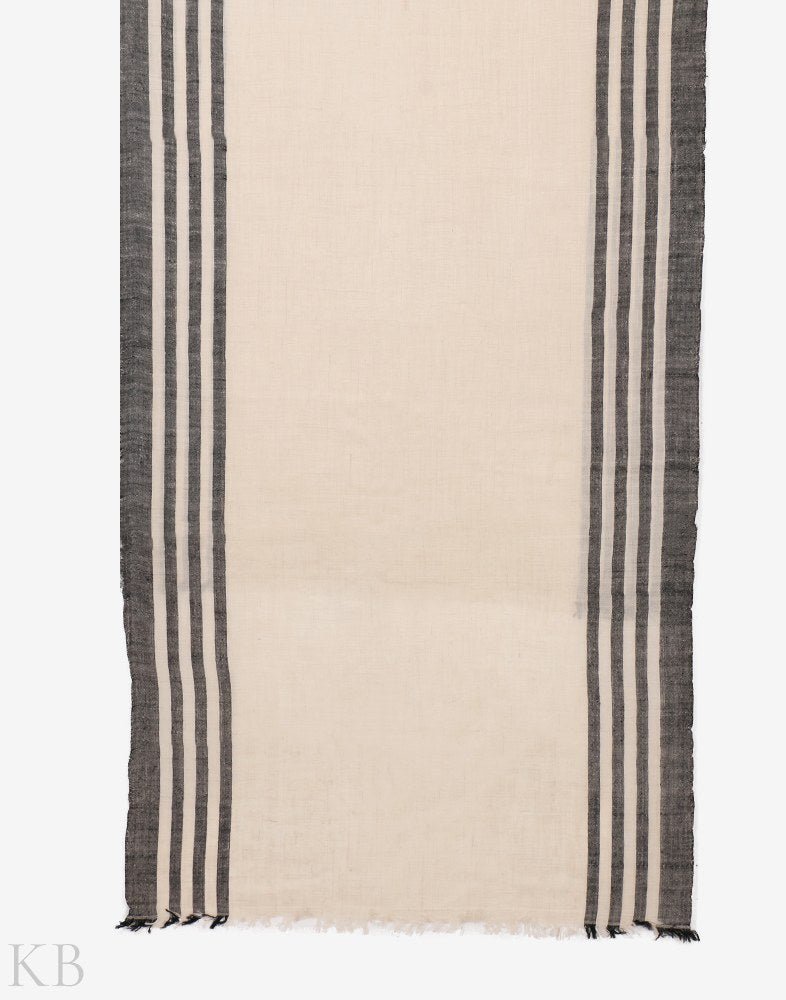 Side Stripped Cashmere Stole - Kashmir Box