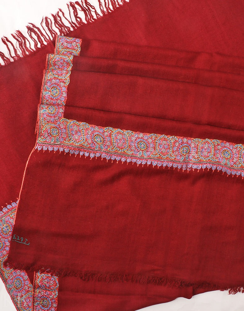 Neemdorr Maroon Pashmina Shawl - Kashmir Box