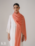 Peachy Pink Solid Woollen Shawl | Soft Everyday Wrap - Kashmir Box