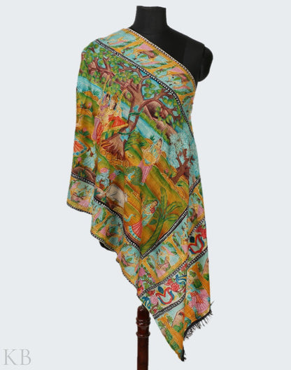 Izhaar E Kalamkaari Pashmina Stole - Kashmir Box