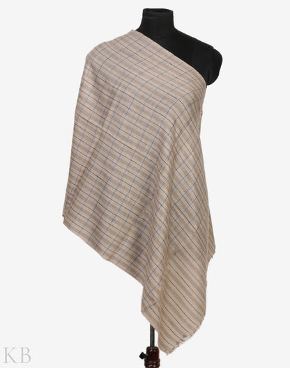 Lined Check Cashmere Stole - Kashmir Box