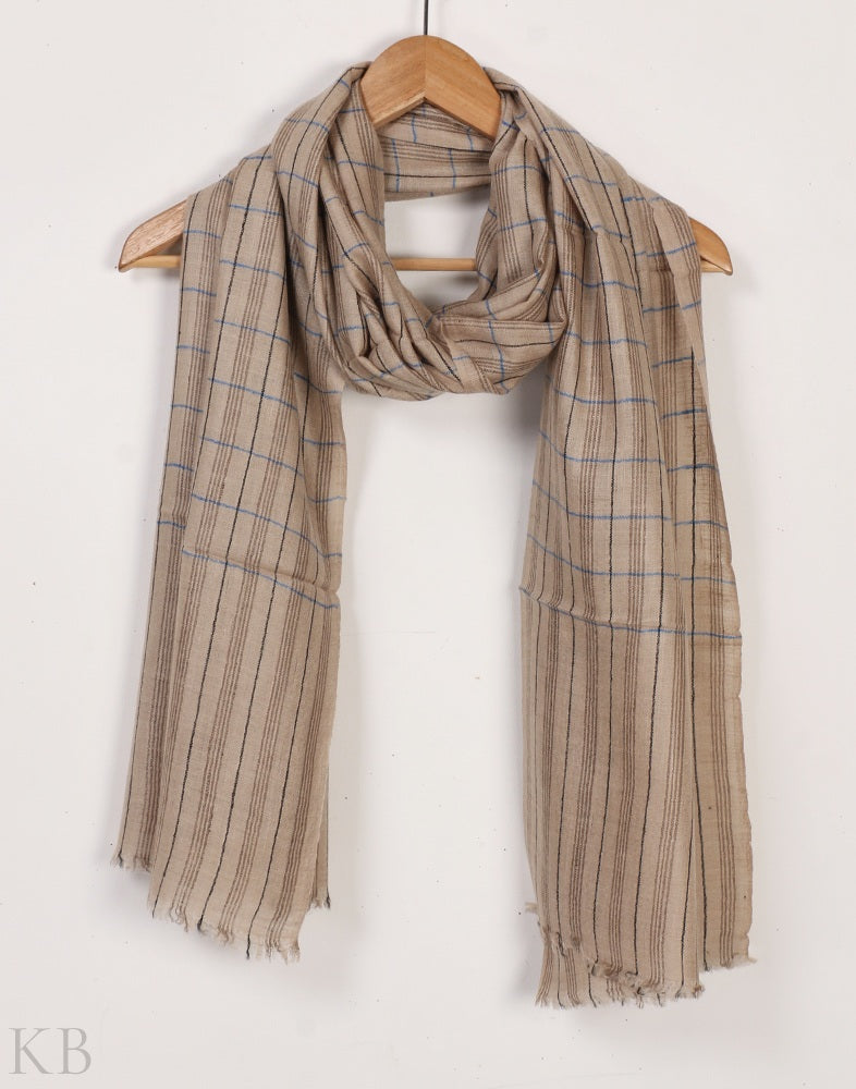 Lined Check Cashmere Stole - Kashmir Box